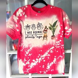 Red and White Funny Plant Graphic Tee
